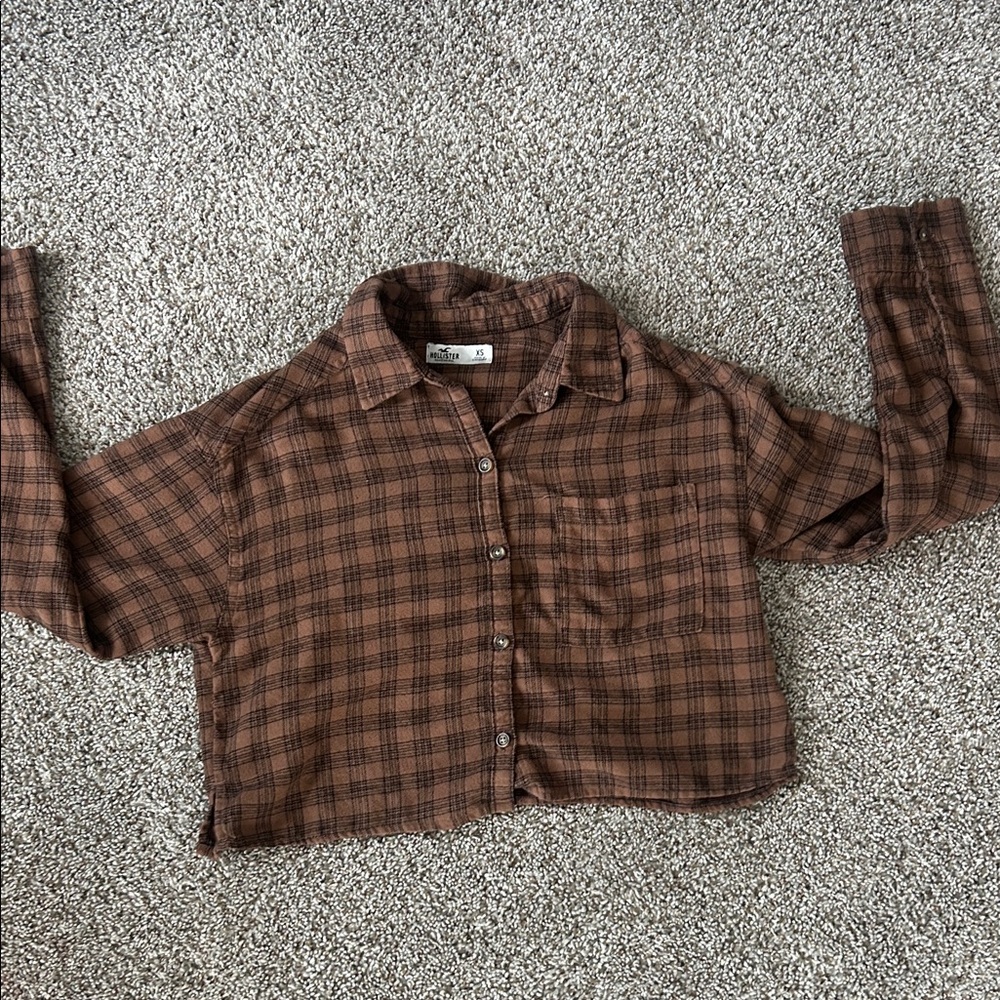 Brown Hollister Co. flannel shirt